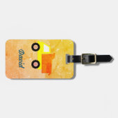 Étiquette À Bagage Camion Jaune Arrière - plan en détresse (Devant horizontal)