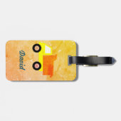 Étiquette À Bagage Camion Jaune Arrière - plan en détresse (Dos horizontal)