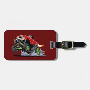 Étiquette À Bagage Camion monstre de dessin animé