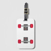 Étiquette À Bagage Camions de skateboard et roues (Devant Vertical)