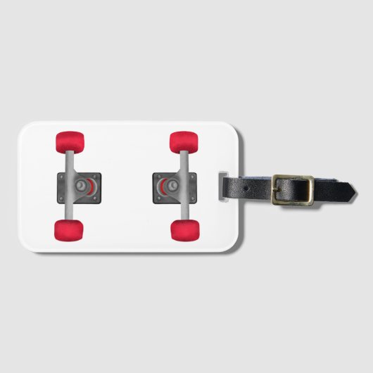 Étiquette À Bagage Camions de skateboard et roues (Devant Horizontal)