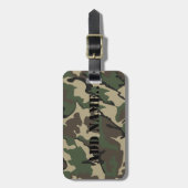 Étiquette À Bagage Camo Ajouter Nom, Bagage Balise Avec Sangle En Cui (Devant Vertical)