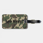 Étiquette À Bagage Camo Ajouter Nom, Bagage Balise Avec Sangle En Cui (Dos horizontal)