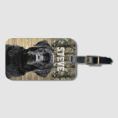 Étiquette À Bagage Camo Black Lab Chien race Nom animal (Devant Horizontal)