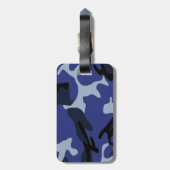 Étiquette À Bagage Camo bleu (Dos Vertical)