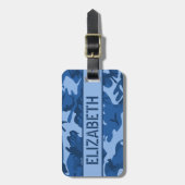 Étiquette À Bagage Camo bleu personnalisé (Devant Vertical)