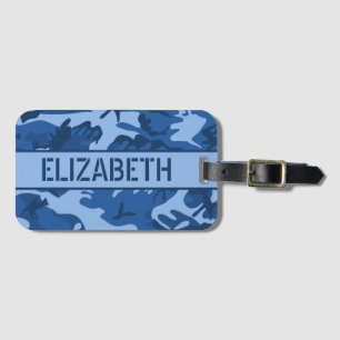 Étiquette À Bagage Camo Bleu Personnalisé