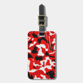 Étiquette À Bagage Camo de retombées rouges (AOM Design) (Devant Vertical)