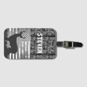 Étiquette À Bagage Camo Deer Nom de chasse Hommes Sports Buck America (Devant Horizontal)