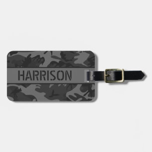 Étiquette À Bagage Camo Grise Personnalisée