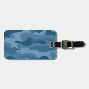 Étiquette À Bagage Camo Monocolore Bleu Acier