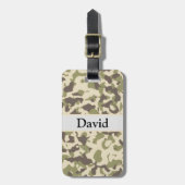 Étiquette À Bagage Camo Motif Ajouter un nom (Devant Vertical)
