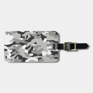 Étiquette À Bagage Camo noir et gris