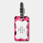 Étiquette À Bagage Camo Rose Chaud ; Camouflage (Devant Vertical)