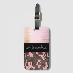 Étiquette À Bagage Camo rose et Brown Personnalisé
