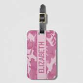 Étiquette À Bagage Camo rose personnalisé (Devant Vertical)
