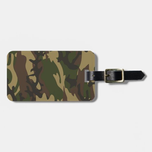 Étiquette À Bagage Camo vert Dusty (Devant horizontal)