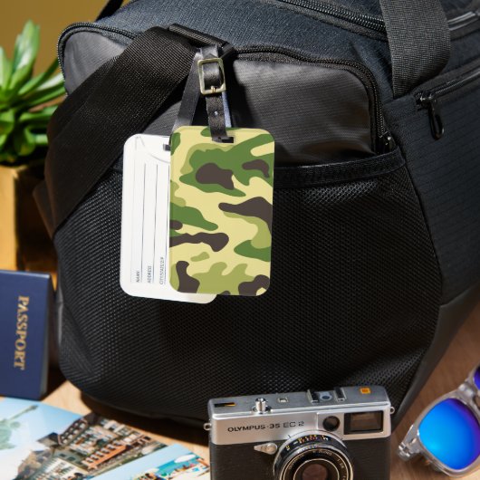Étiquette À Bagage Camouflage (Recto & Verso)