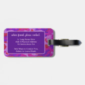 Étiquette À Bagage Camouflage à Parties scintillant rose et violet ch (Dos horizontal)