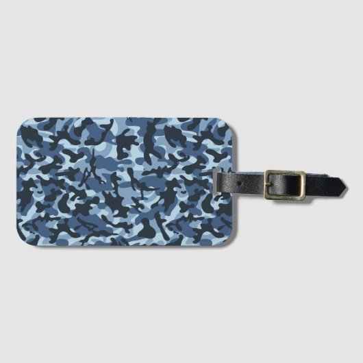 Étiquette À Bagage Camouflage bleu (Devant Horizontal)