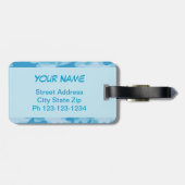 Étiquette À Bagage Camouflage bleu Nom personnalisé (Dos horizontal)