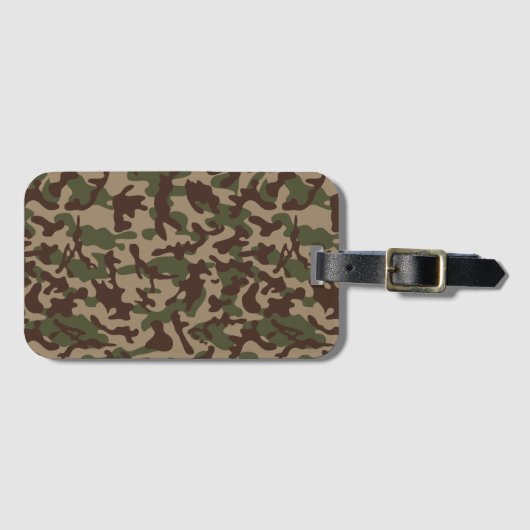 Étiquette À Bagage Camouflage Bois Profond (Devant Horizontal)