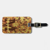 Étiquette À Bagage Camouflage d'automne Parties scintillant Orange Ch (Devant horizontal)