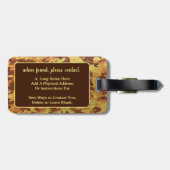 Étiquette À Bagage Camouflage d'automne Parties scintillant Orange Ch (Dos horizontal)