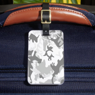 Étiquette À Bagage Camouflage gris neige d'hiver, Militaire, Armée