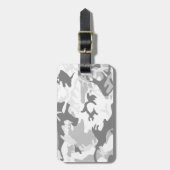 Étiquette À Bagage Camouflage gris neige d'hiver, Militaire, Armée (Devant Vertical)