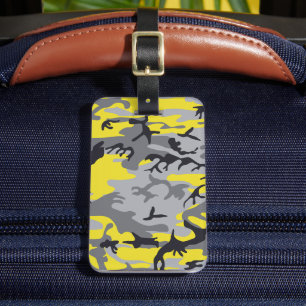 Étiquette À Bagage Camouflage jaune et gris, Militaire, Armée