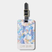 Étiquette À Bagage Camouflage Métallique Rose Bleu Or Abstrait (Devant Vertical)