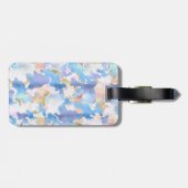 Étiquette À Bagage Camouflage Métallique Rose Bleu Or Abstrait (Dos horizontal)