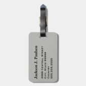 Étiquette À Bagage Camouflage militaire monogramme gris (Dos Vertical)