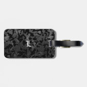Étiquette À Bagage Camouflage moderne Camo-noir et gris foncé (Dos horizontal)