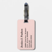 Étiquette À Bagage Camouflage monogramme rose et bracelet noir (Dos Vertical)