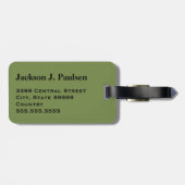 Étiquette À Bagage Camouflage noir Brown vert Monogramme noir (Dos horizontal)