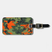 Étiquette À Bagage Camouflage orange et vert, Militaire, Armée (Devant horizontal)