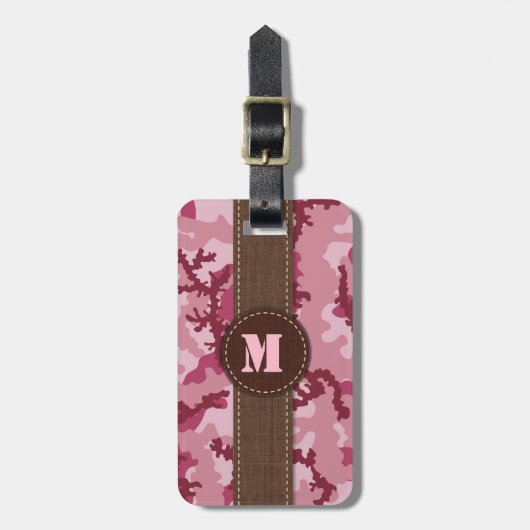 Étiquette À Bagage Camouflage rose (Devant Vertical)
