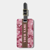 Étiquette À Bagage Camouflage rose (Devant Vertical)