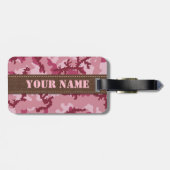 Étiquette À Bagage Camouflage rose (Dos horizontal)