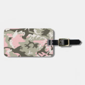 Étiquette À Bagage Camouflage rose et vert, Militaire, Armée (Devant horizontal)