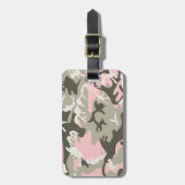 Étiquette À Bagage Camouflage rose et vert, Militaire, Armée (Devant Vertical)