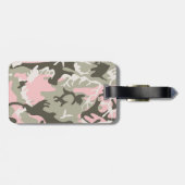 Étiquette À Bagage Camouflage rose et vert, Militaire, Armée (Dos horizontal)