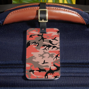 Étiquette À Bagage Camouflage rouge et Brown, Armée