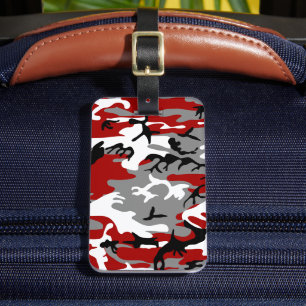 Étiquette À Bagage Camouflage rouge et gris, Militaire, Armée