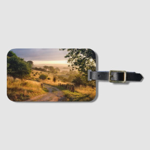Étiquette À Bagage Campagne anglaise du soleil   d'aube