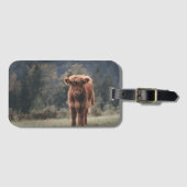 Étiquette À Bagage Campagne d'herbe d'automne de la vache de haute-te (Devant Horizontal)