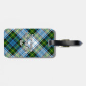 Étiquette À Bagage Campbell Crest au-dessus de Tartan (Dos horizontal)