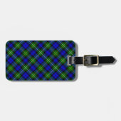 Étiquette À Bagage Campbell tartan bleu vert plaid (Devant horizontal)